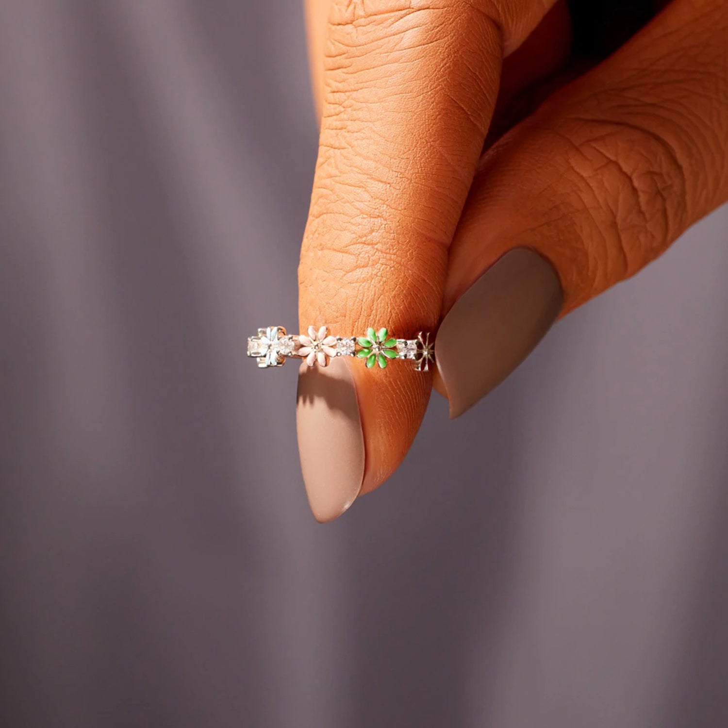 Flower Shape 925 Sterling Silver Zircon Ring-Bijou Crush