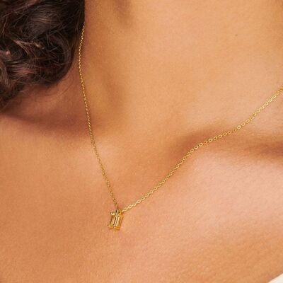 Titanium Steel Inlaid Zircon Pendant Necklace-Bijou Crush