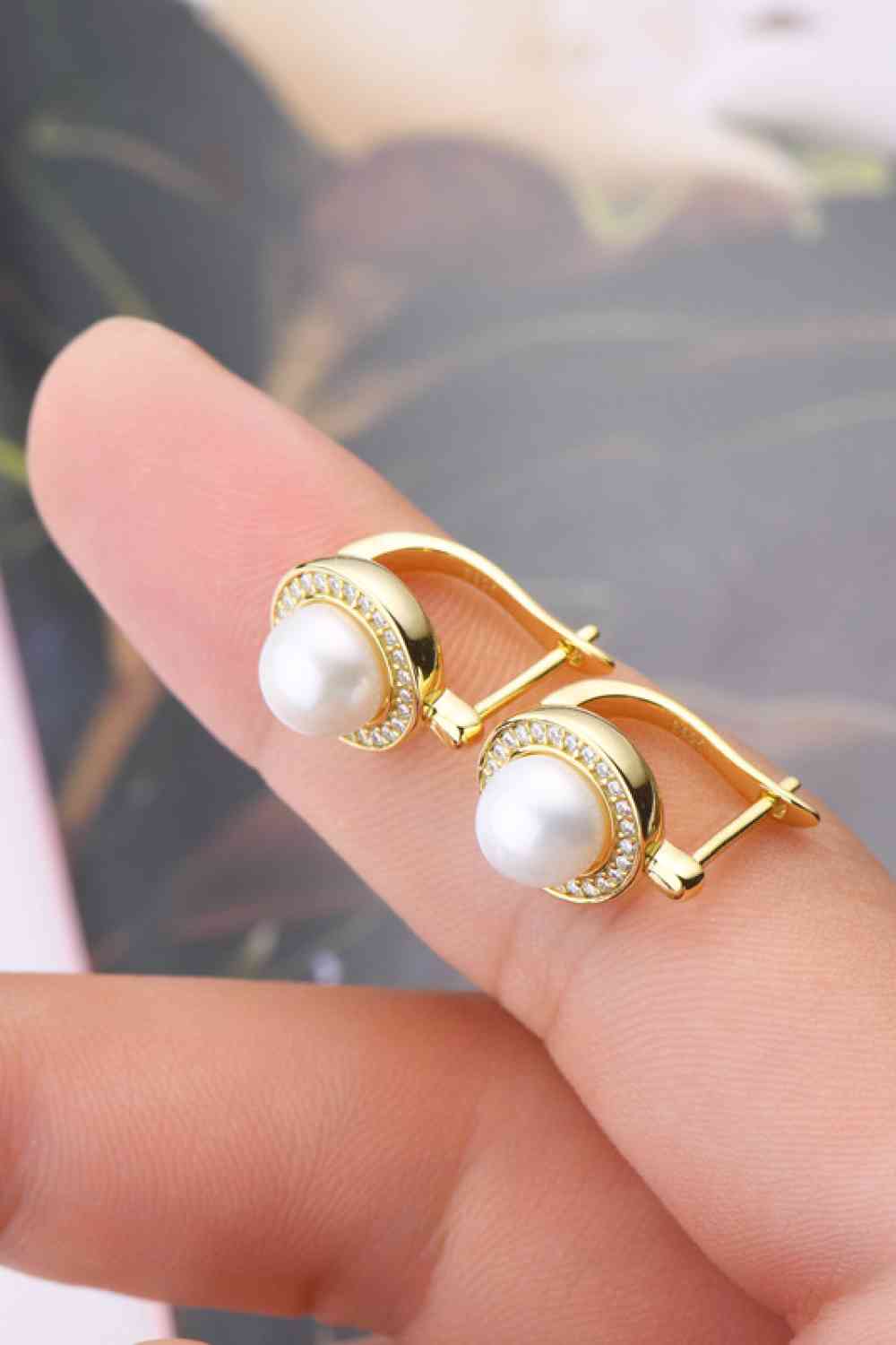 Moissanite Pearl 925 Sterling Silver Earrings-Bijou Crush