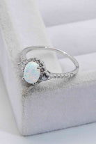 925 Sterling Silver Platinum-Plated Opal Ring-Bijou Crush
