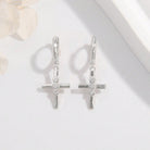 925 Sterling Silver Zircon Cross Earrings-Bijou Crush