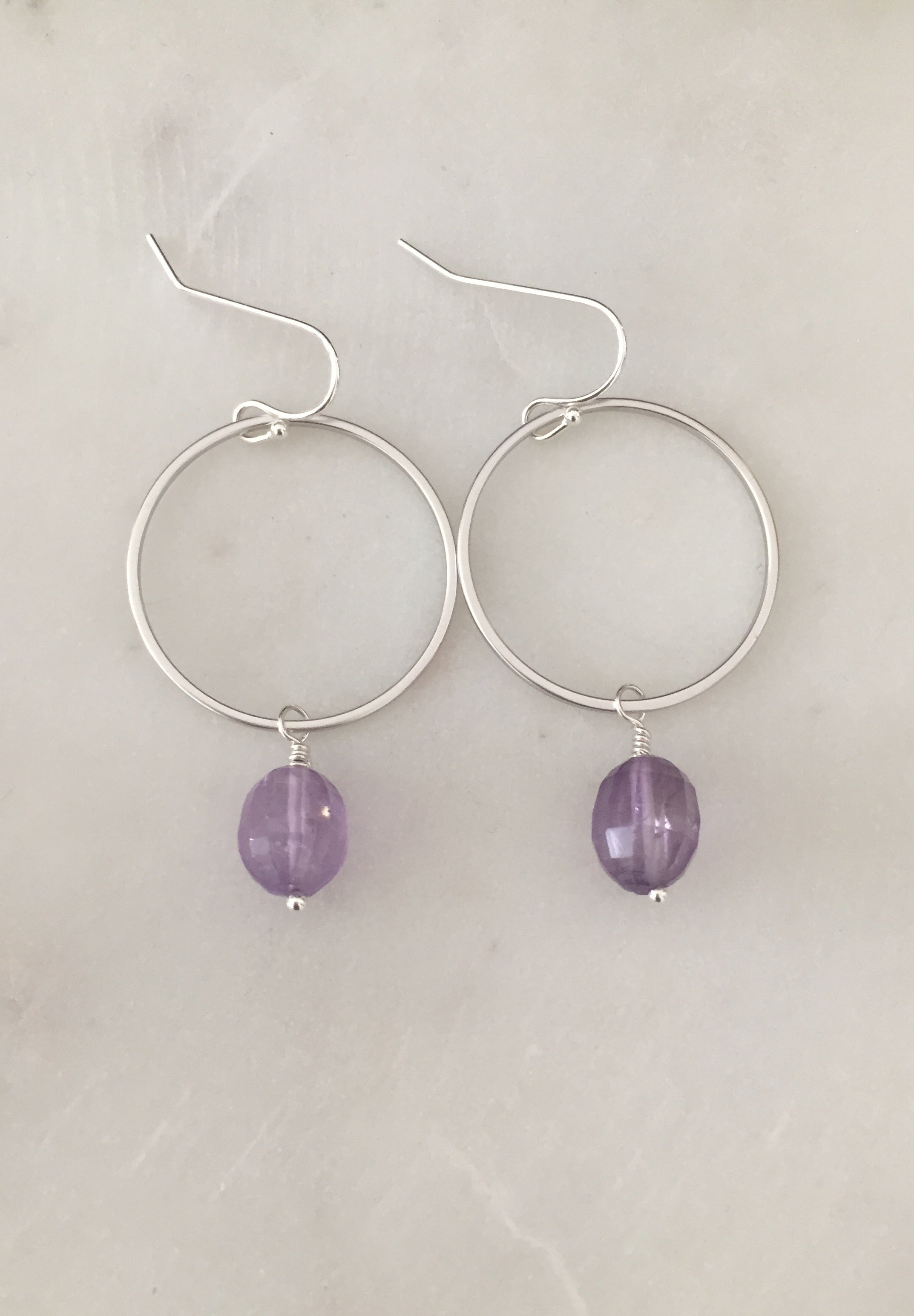 Amethyst Circle Earrings-Bijou Crush