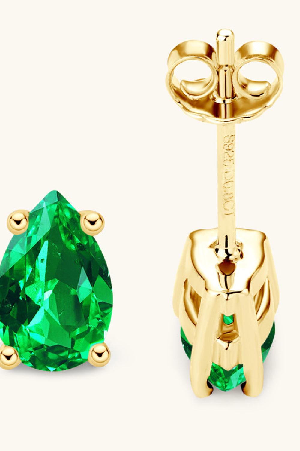 Lab-Grown Emerald Stud Earrings-Bijou Crush