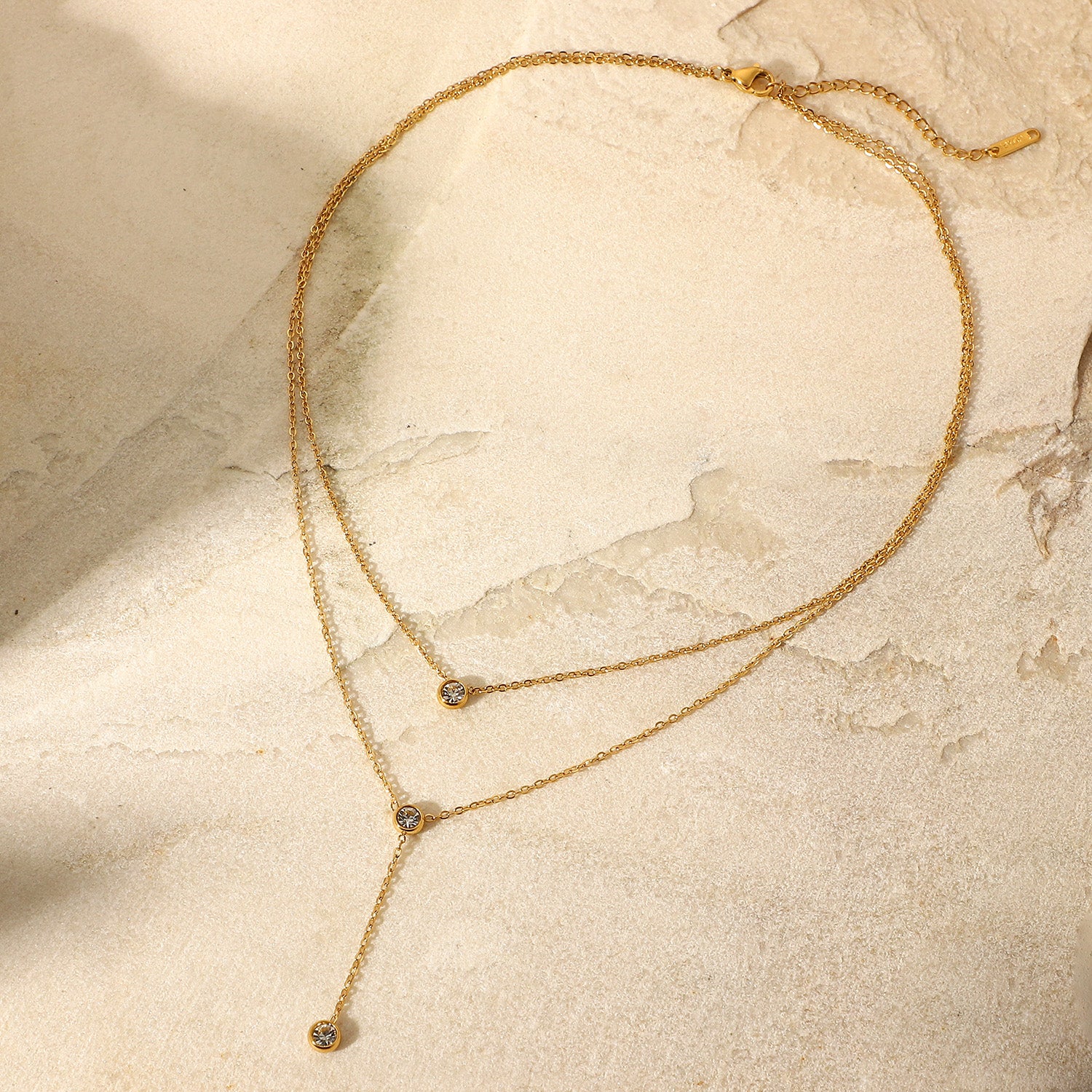 Stainless Steel Zircon Double-Layered Necklace-Bijou Crush