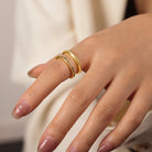 Gold-Plated Czech Diamond Double-Layered Ring-Bijou Crush