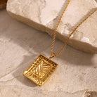 Rhinestone Rectangle Pendant Necklace – 18K Gold-Plated Elegance-Bijou Crush