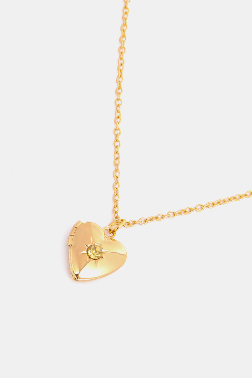 Zircon Heart Shape 14K Gold-Plated Pendant Necklace-Bijou Crush
