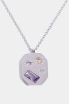 Inlaid Zircon Pendant Stainless Steel Necklace-Bijou Crush