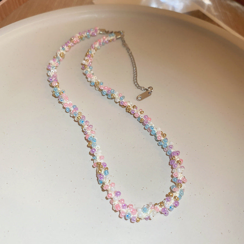 Titanium Steel Rice Bead Necklace-Bijou Crush