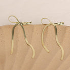 Chic Bow Bar Earrings - Stainless Steel-Bijou Crush