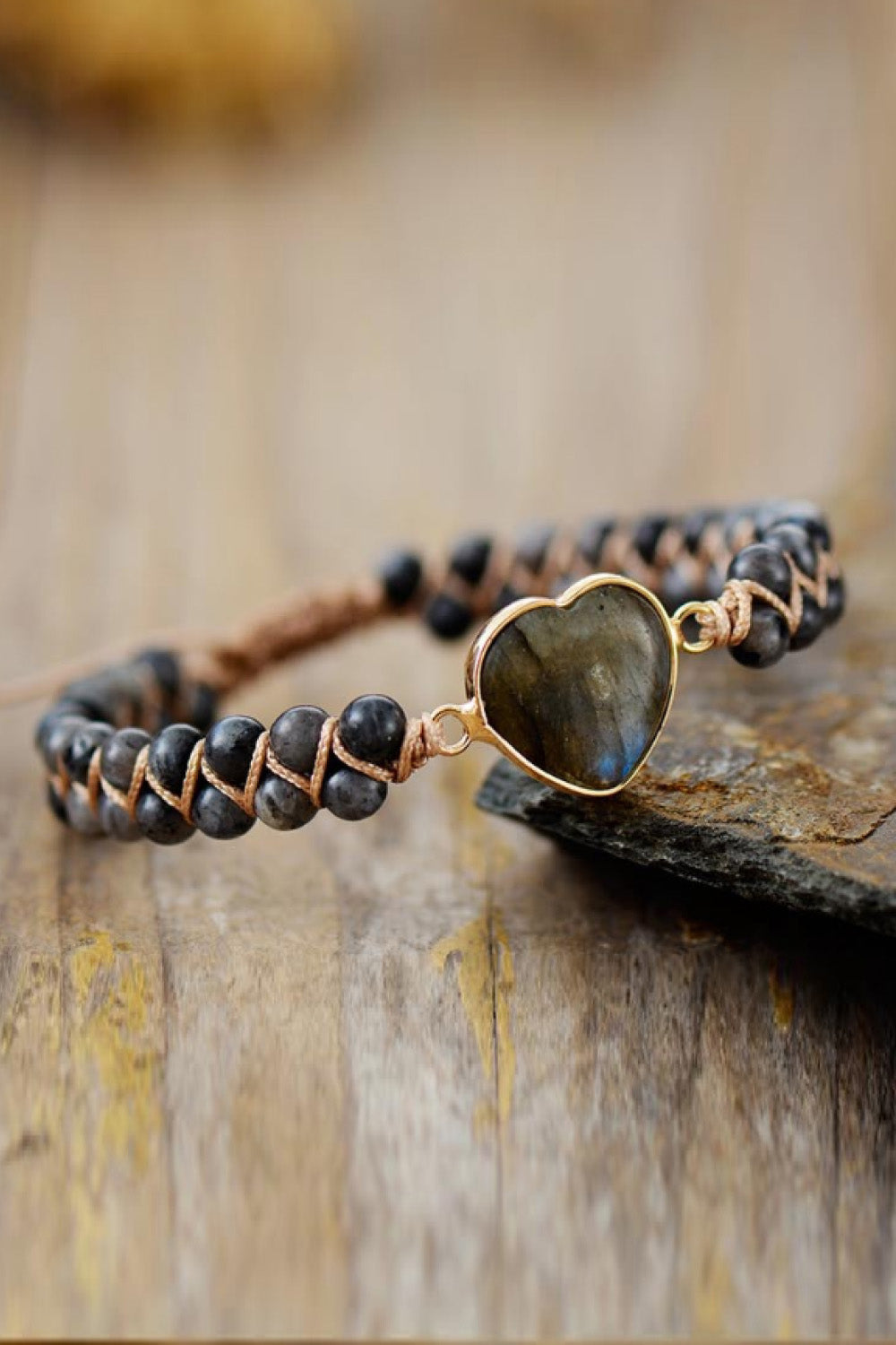 Handmade Heart Shape Natural Stone Bracelet-Bijou Crush