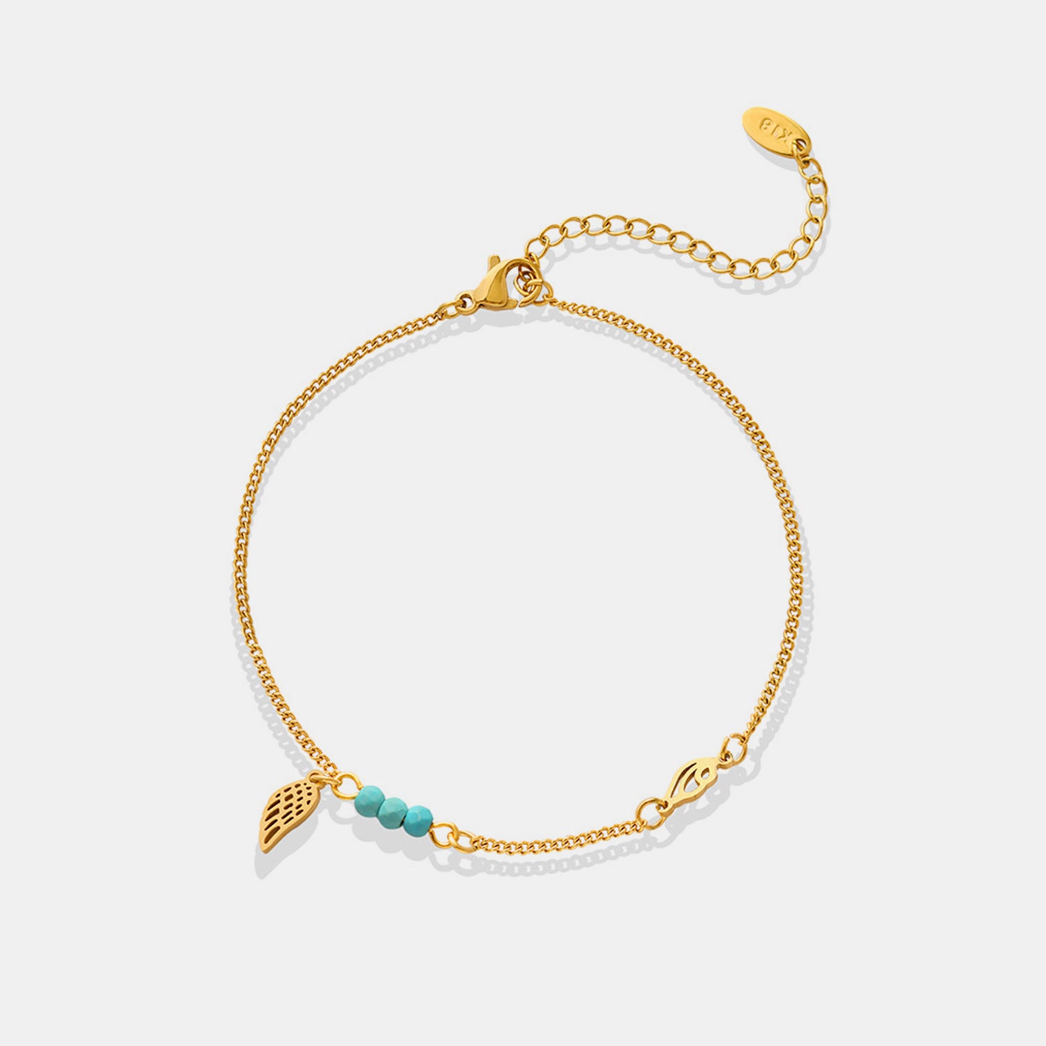 Titanium Steel Wing Shape Charm Anklet Bracelet-Bijou Crush