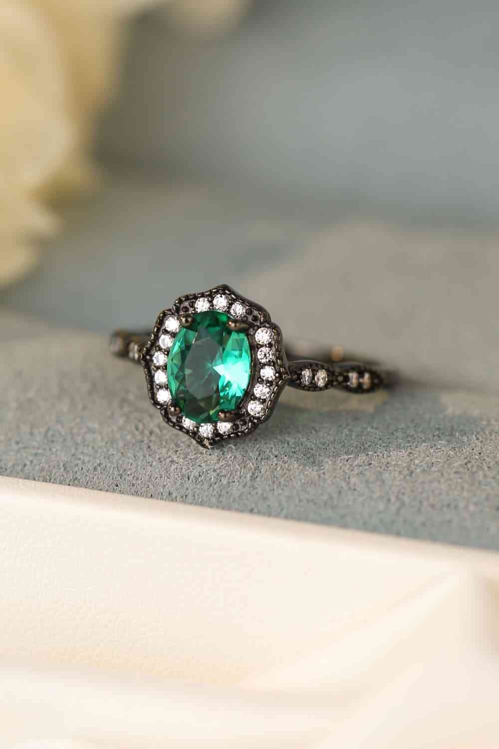 925 Sterling Silver Paraiba Blue Zircon 4-Prong Ring-Bijou Crush