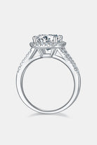 3 Carat Moissanite Halo Ring - 925 Sterling Silver-Platinum-plated-Bijou Crush
