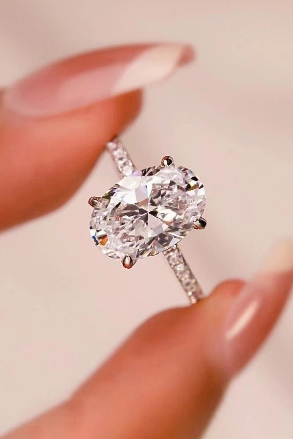 Platinum-Plated Side Stone 2 Carat Moissanite Ring-Bijou Crush