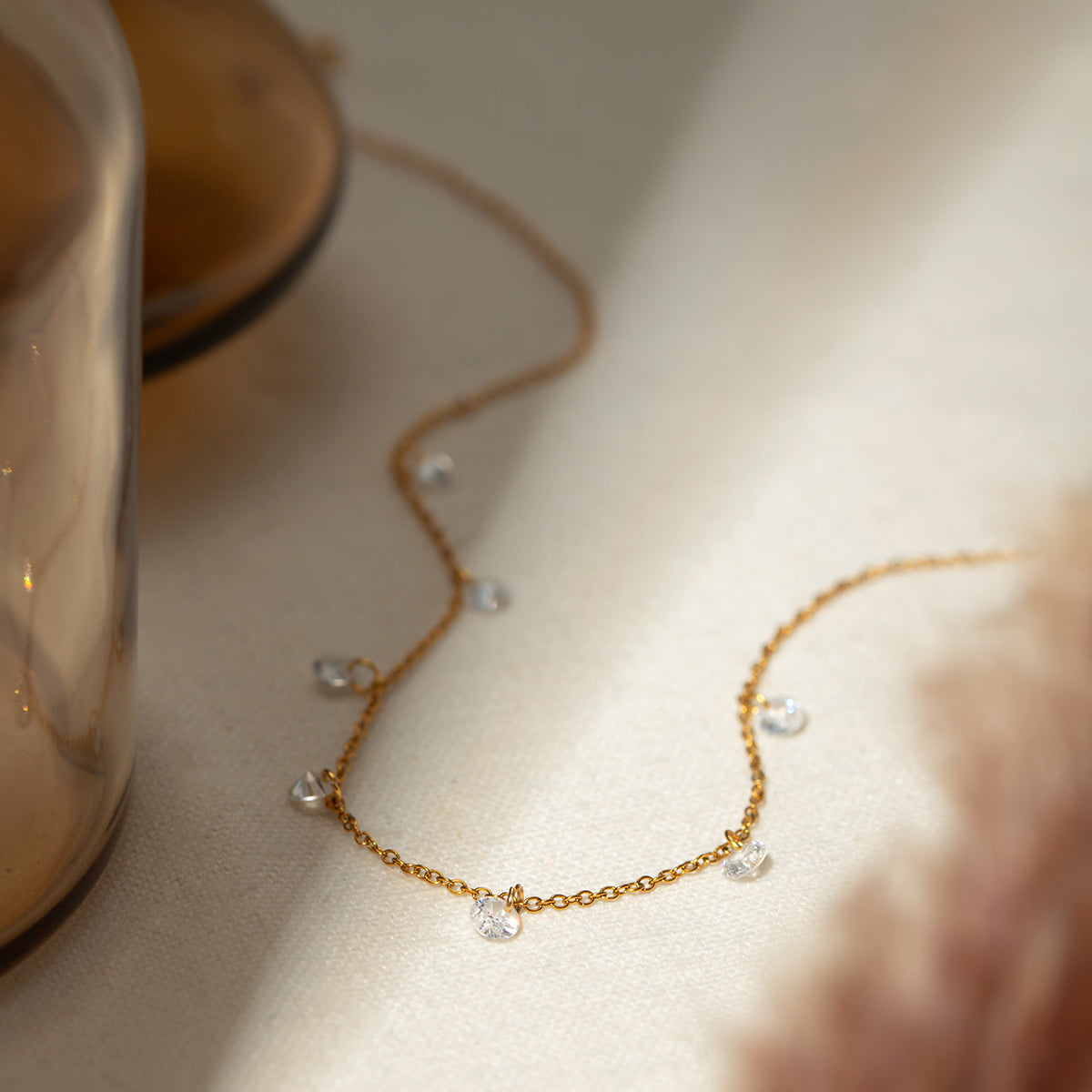 Stainless Steel Rhinestone Pendant Necklace-Bijou Crush