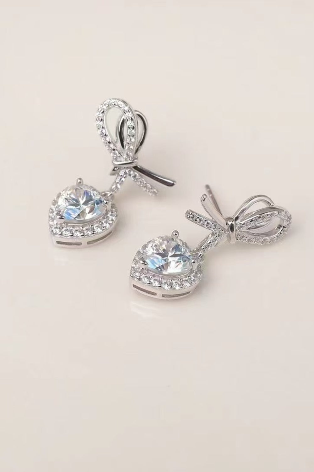 2-Carat Radiant Moissanite Heart-Shaped Earrings-Bijou Crush