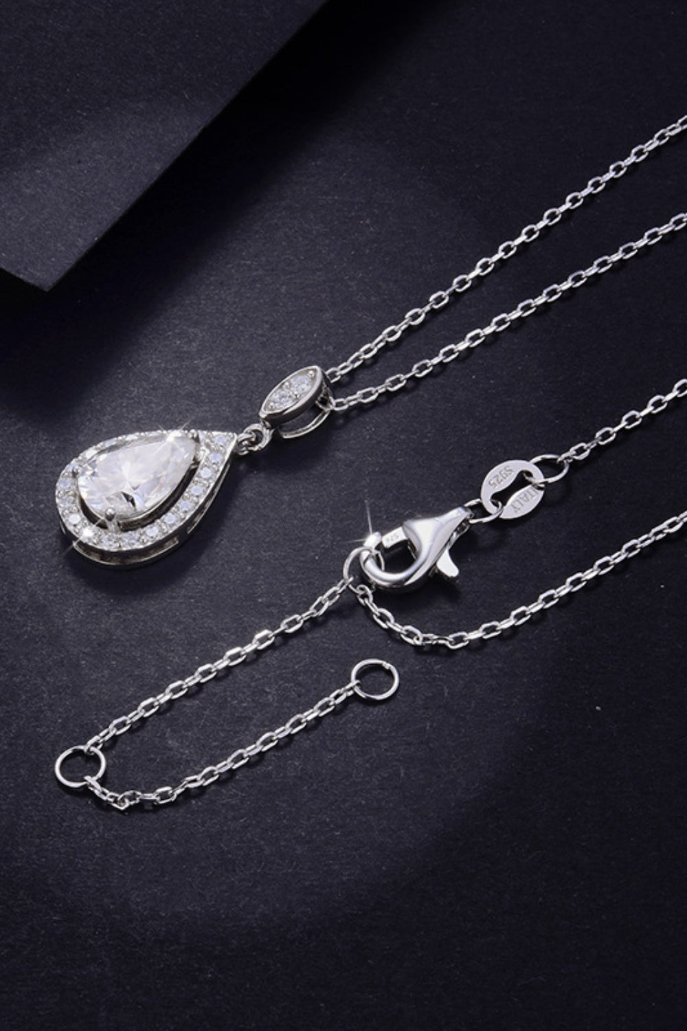1.5 Carat Moissanite 925 Sterling Silver Teardrop Necklace-Bijou Crush