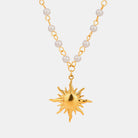 18K Gold-Plated Pearl Sun Necklace-Bijou Crush