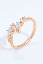 Natural Moonstone and Zircon Open Ring-Bijou Crush