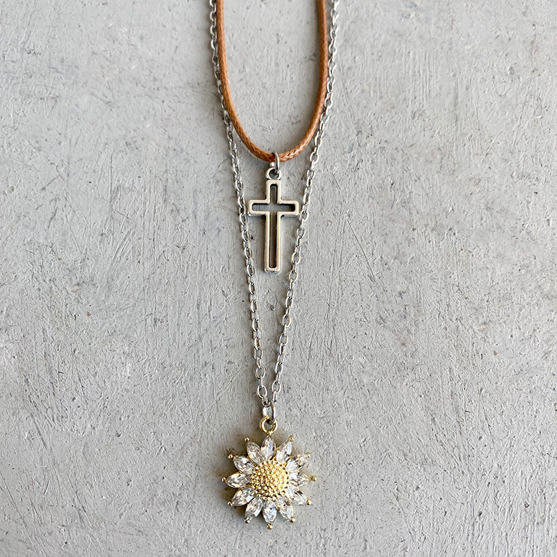 Sunflower Pendant Necklace Set-Bijou Crush