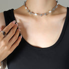 Freshwater Pearl Titanium Steel Necklace-Bijou Crush