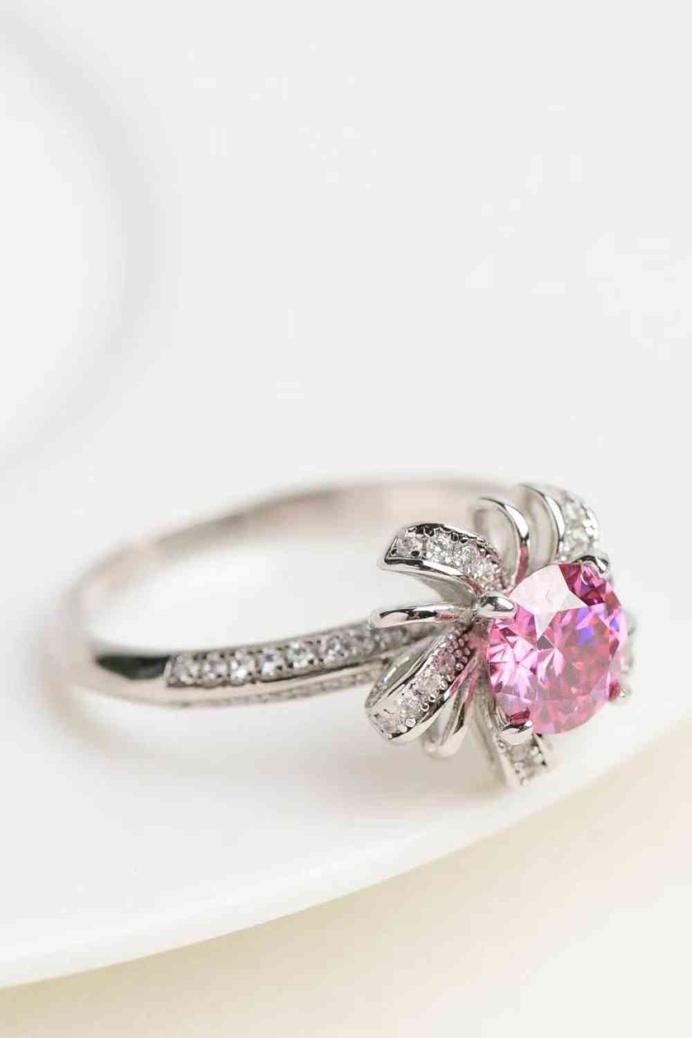 1 Carat Moissanite Flower-Shaped Ring-Bijou Crush