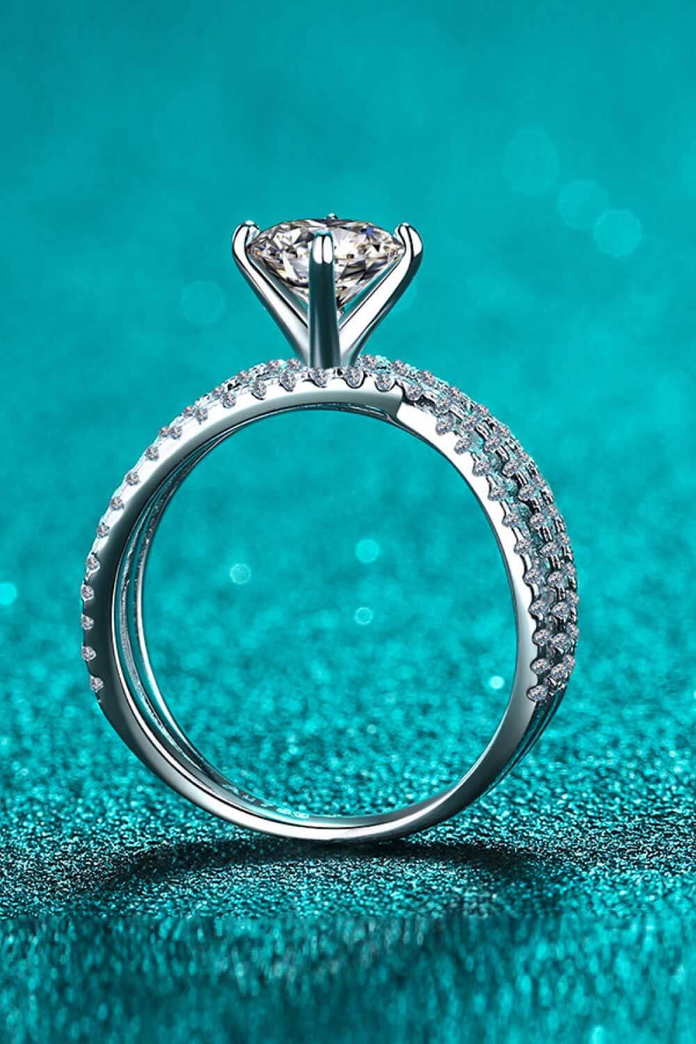 Crisscross Moissanite Ring in 925 Sterling Silver-Bijou Crush