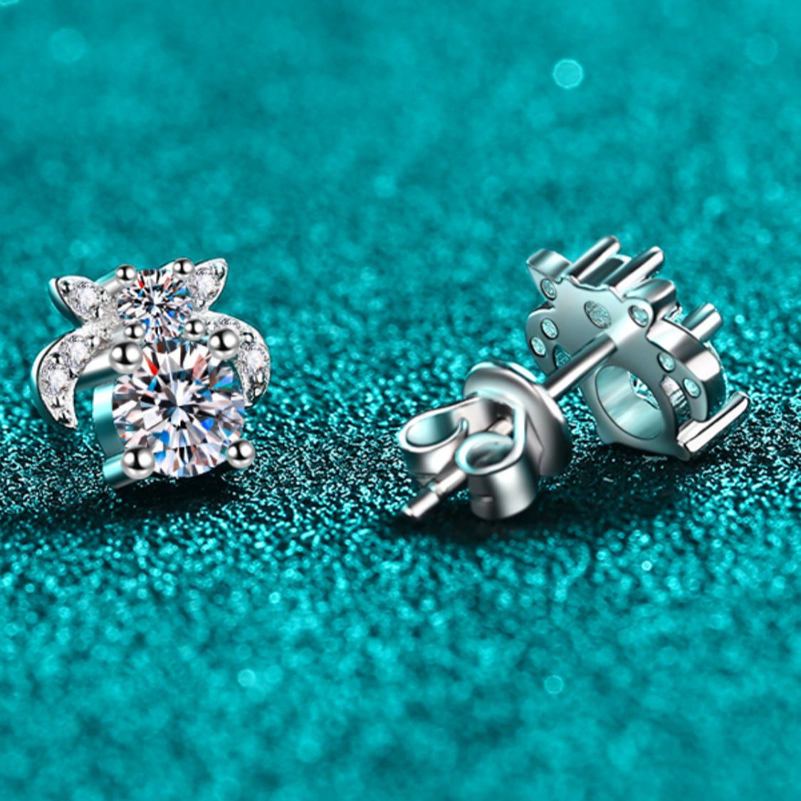 1 Carat Moissanite 925 Sterling Silver Stud Earrings-Bijou Crush