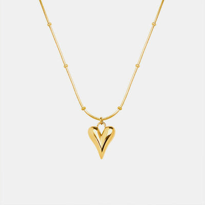Titanium Steel Heart Pendant Necklace-Bijou Crush