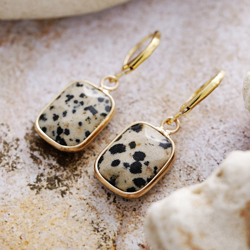 Copper Natural Stone Dangle Earrings-Bijou Crush