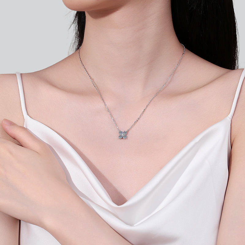 1.26 Carat Moissanite 925 Sterling Silver Geometric Shape Pendant Necklace-Bijou Crush