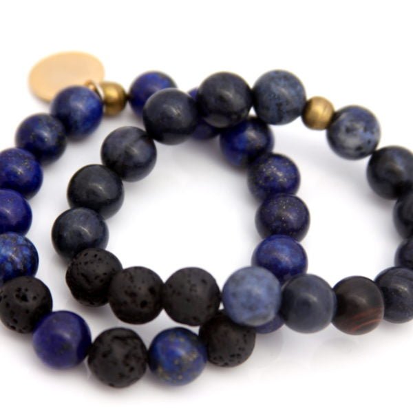 Blue Gemstone Bracelet Set-Bijou Crush