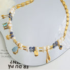 18K Gold-Plated Beaded Charm Necklace-Bijou Crush