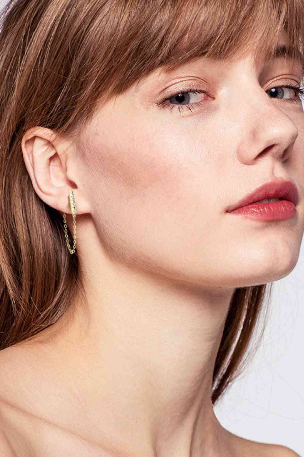 Moissanite 925 Sterling Silver Connected Earrings-Bijou Crush