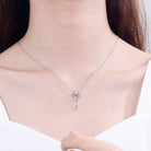 Key Shape Moissanite 925 Sterling Silver Necklace-Bijou Crush