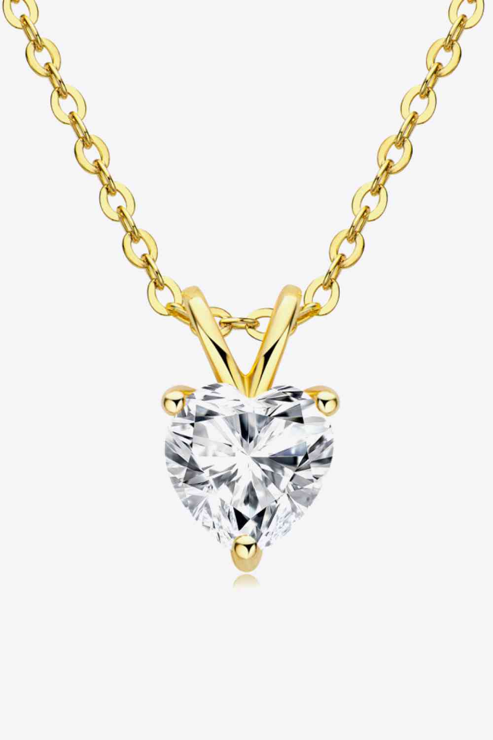 1 Carat Moissanite Heart-Shaped Pendant Necklace-Bijou Crush