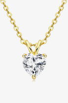 1 Carat Moissanite Heart-Shaped Pendant Necklace-Bijou Crush