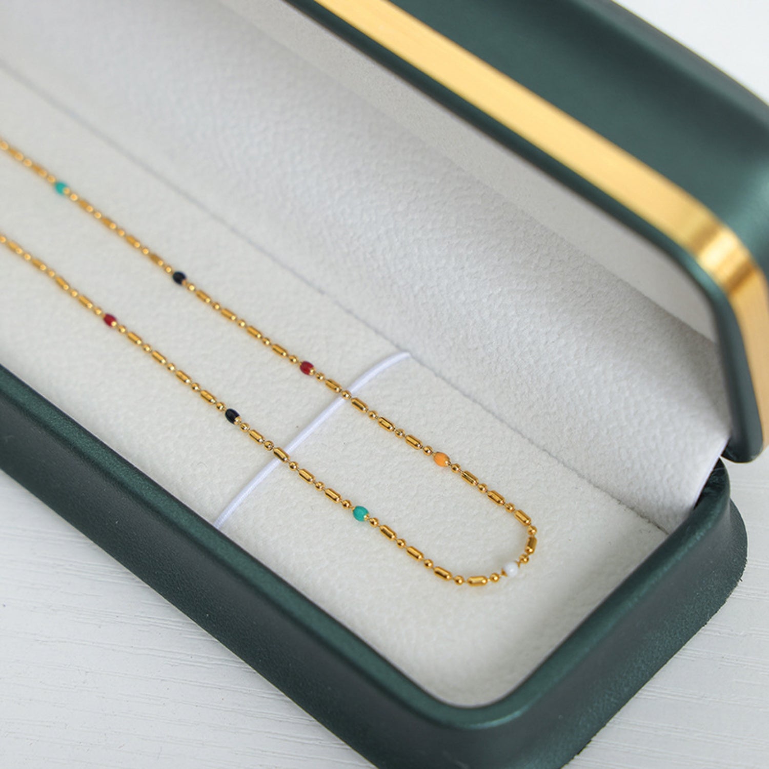 18K Gold-Plated Oil Drip Bead Necklace-Bijou Crush