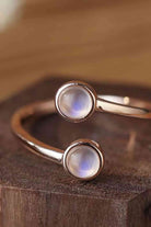 High Quality Natural Moonstone 925 Sterling Silver Toi Et Moi Ring-Bijou Crush