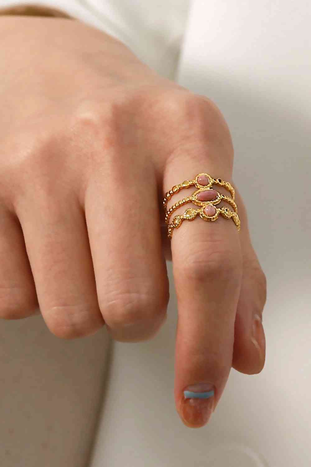 Triple-Layered Stainless Steel Open Ring-Bijou Crush