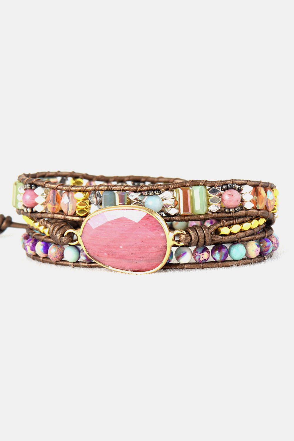 Handmade Crystal Beaded Natural Stone Bracelet-Bijou Crush