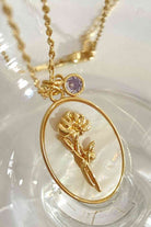 Flower Shell Pendant Copper Necklace-Bijou Crush