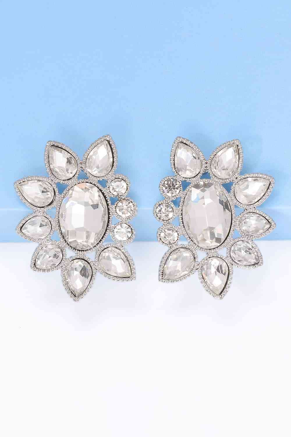 Geometrical Shape Glass Stone Dangle Earrings-Bijou Crush