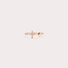 Heart Shape Cross Inlaid Zircon Open Ring-Bijou Crush