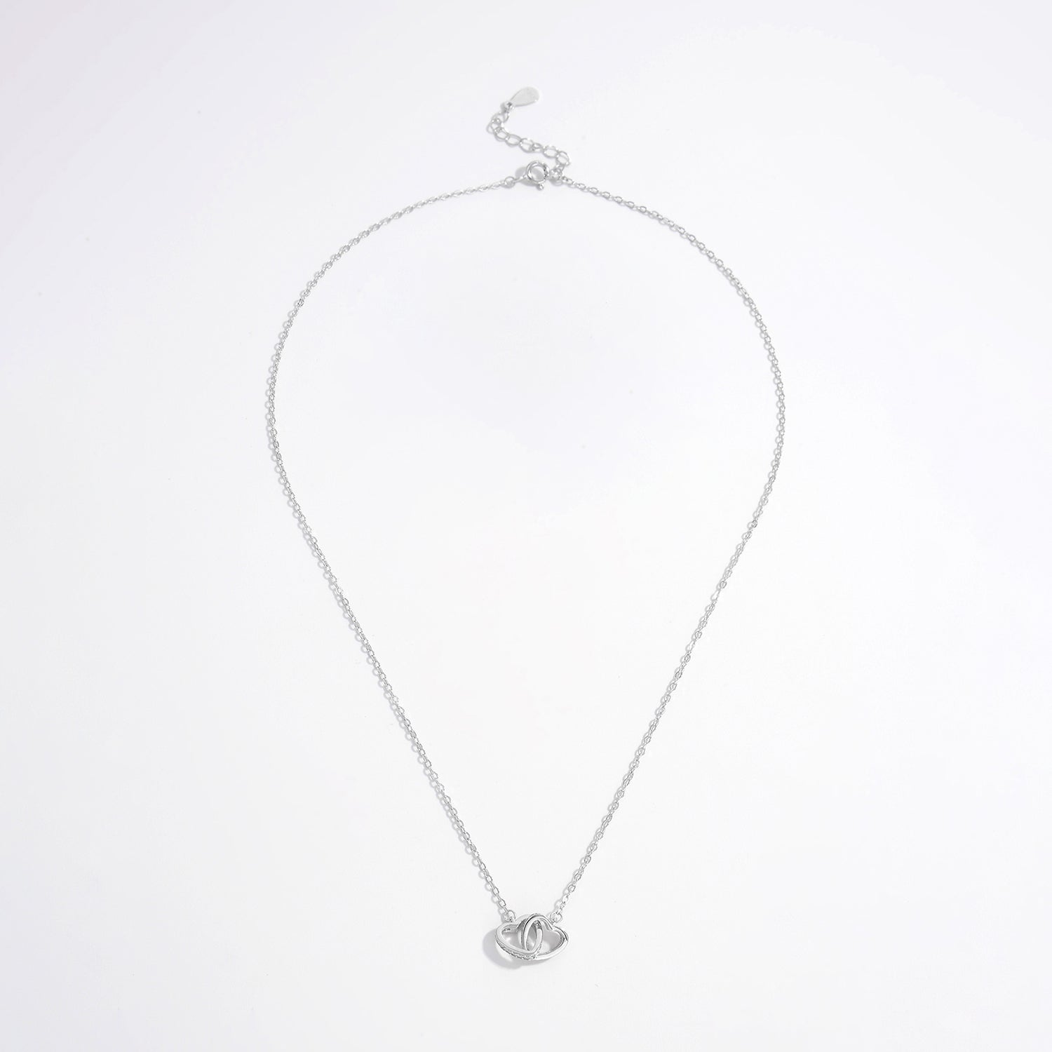 925 Sterling Silver Inlaid Zircon Heart Necklace-Bijou Crush