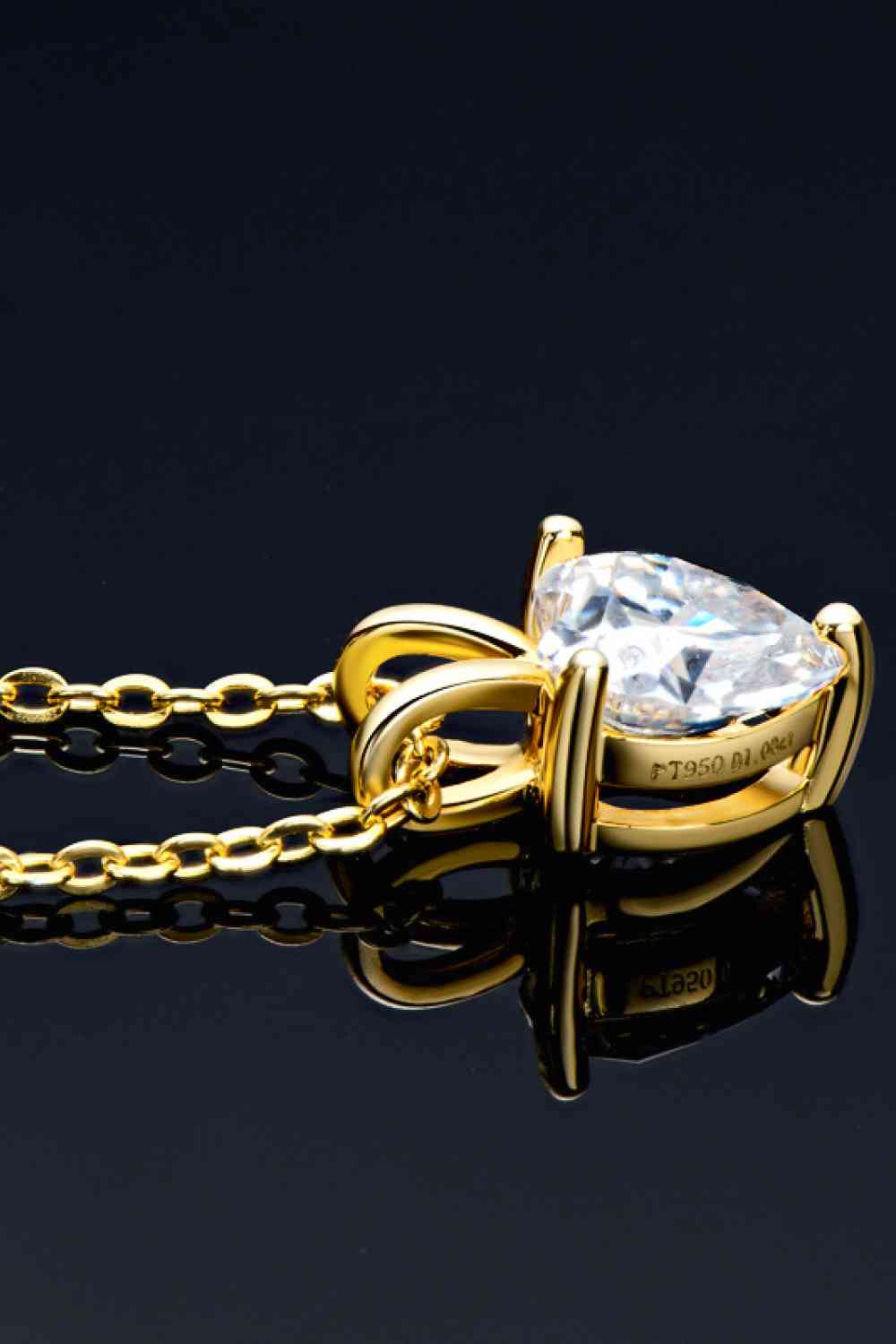 1 Carat Moissanite Heart-Shaped Pendant Necklace-Bijou Crush
