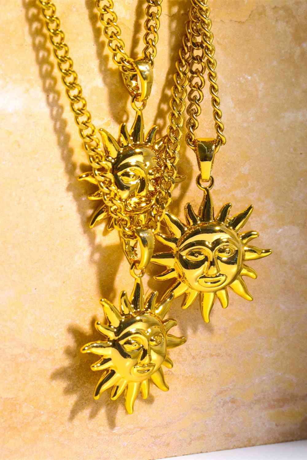 Sun Pendant Copper Necklace-Bijou Crush
