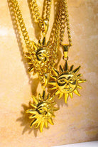 Sun Pendant Copper Necklace-Bijou Crush