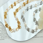 Freshwater Pearl Titanium Steel Necklace-Bijou Crush